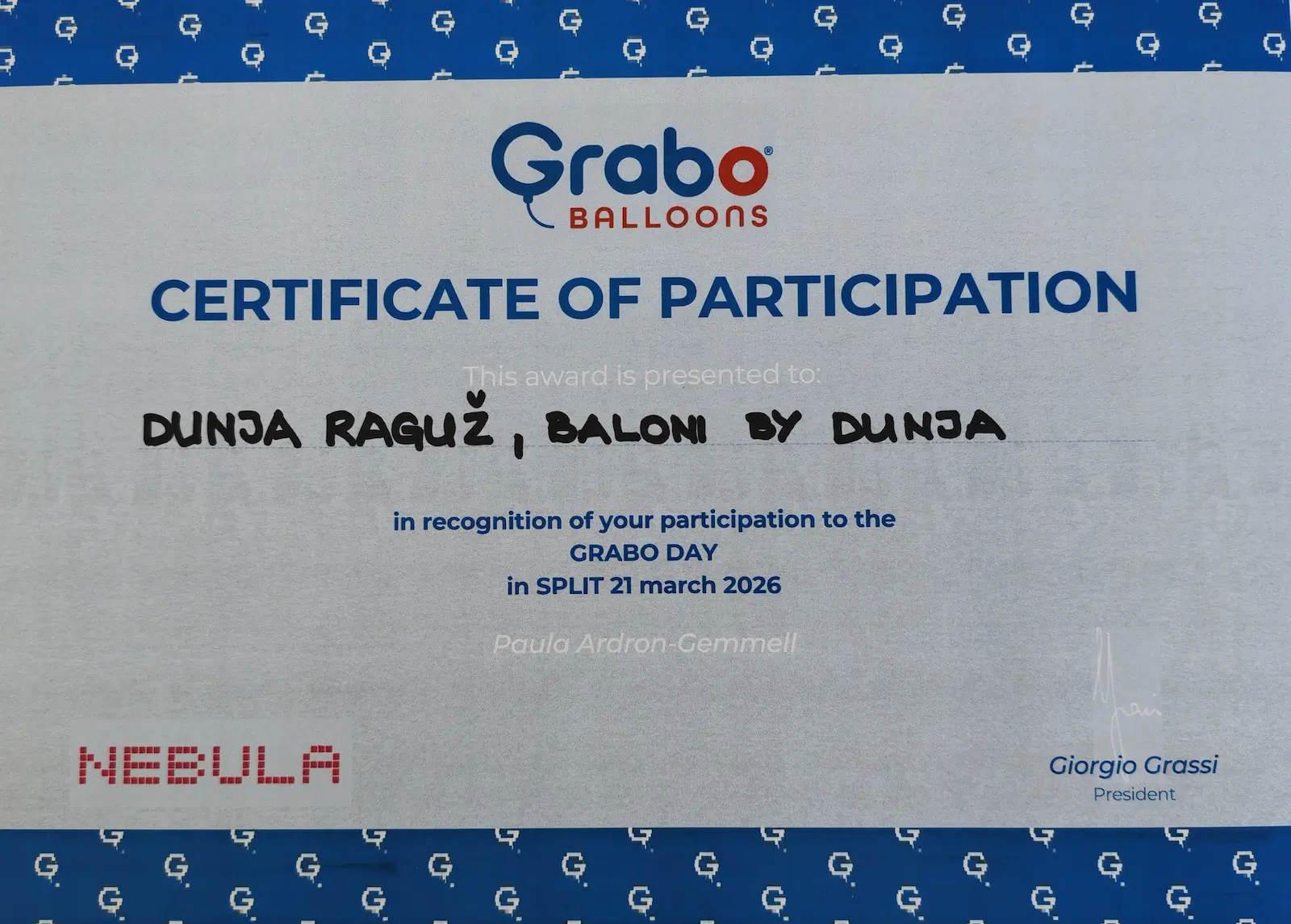 Grabo certifikat